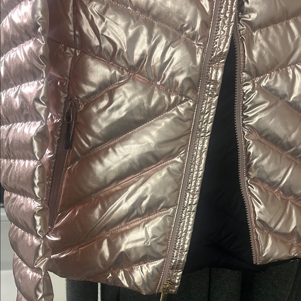 Metallic Pink Puffer Jacket - Picture 2 of 11